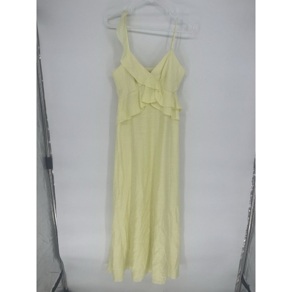 Express Yellow ruffle maxi dress with adjustable straps size Small *Read*